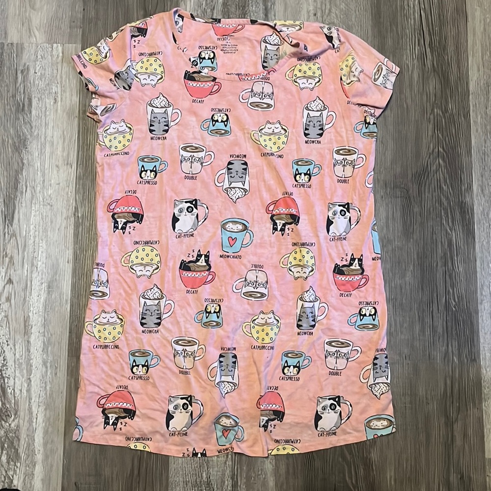 Women's Cotton Sleepwear Short Sleeved Nightgown Cute Night Gown Mid Thigh